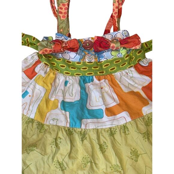 Matilda Jane Platinum Dress Size 2 #5/20 Zoo Elephant Print Tiered Play Dress - Picture 6 of 16